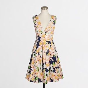 J. Crew Sateen V-neck dress in floral